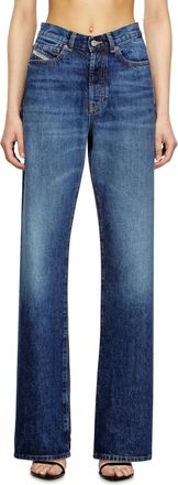 Diesel Regular Jeans High Waist 1971 D-Sent, Medium blue, Button fly