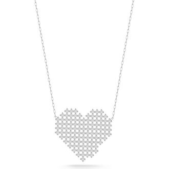 Glaze Jewelry Cubic Zirconia Heart Pendant Necklace in Silver at Nordstrom Rack