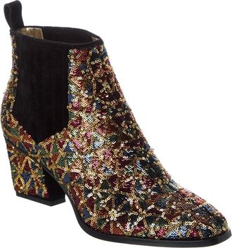 Roger Vivier Sequin Leather Bootie