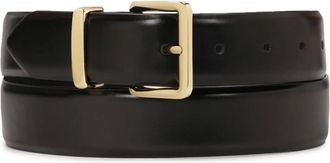 Kazar Accessoires, Dames, Zwart, 110 CM, Leer, Zwarte leren riem met gouden gesp