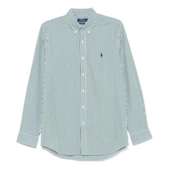 Polo Ralph Lauren Gestreept katoenen overhemd - Heren - Casual Overhemden - Groen - M - Katoen - Overhemden