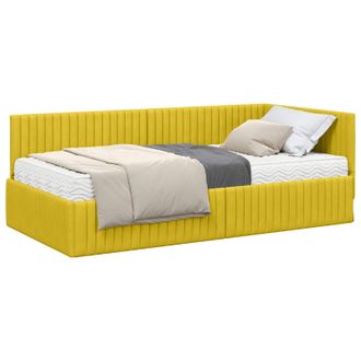 vidaXL Estructura De Cama Esquina Con Colch&oacute;n 2 Pcs Amarillo Vidaxl