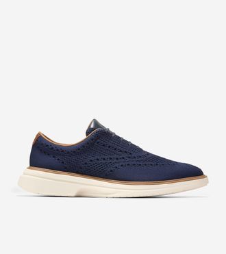 Cole Haan Mens &Oslash;riginal Grand CitySpectre Stitchlite Oxford Shoes - Blue Size 10.5