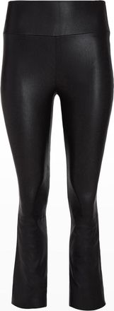 SPRWMN High-Waist Flare-Leg Cropped Leather Leggings