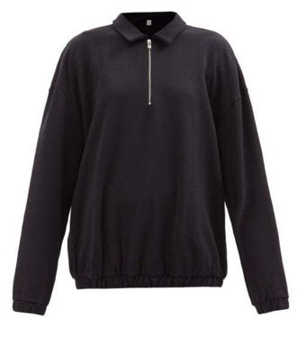 Toteme Quarter Zipped Cotton Polo Jumper Size S