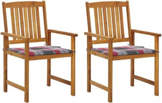 vidaXL Vidaxl - Sillas De Jard&iacute;n Con Cojines 2 Unidades Madera Maciza De Acacia