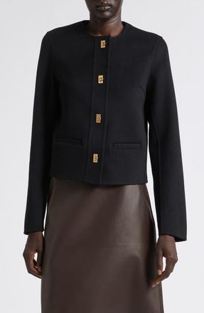 Ferragamo Wool & Cashmere Jacket in Nero at Nordstrom, Size 40