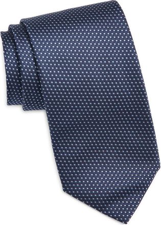 Canali Neat Silk Tie in Navy at Nordstrom