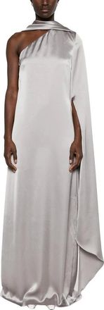 Solace London Vestido de sat&eacute;n de un solo hombro - Dresses - Mujer - Gris - 2XS