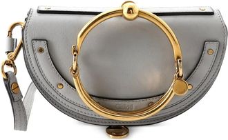 Chlo&eacute; Nile leren mini-crossbodytas - Blauw