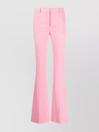 Versace virgin wool high-rise logo-print flared trousers