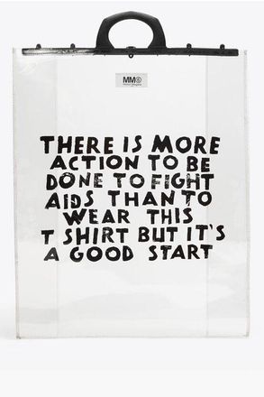 Maison Margiela MM6 OTB See-Through Shopping Bag with Contrasting Print size Unica