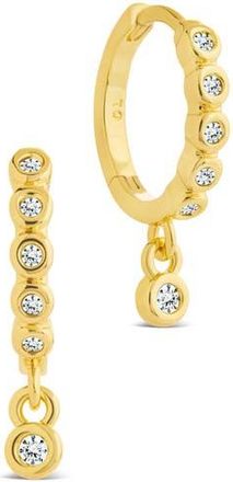 Sterling Forever Bezel Cubic Zirconia Huggie Hoop Earrings in Gold at Nordstrom Rack