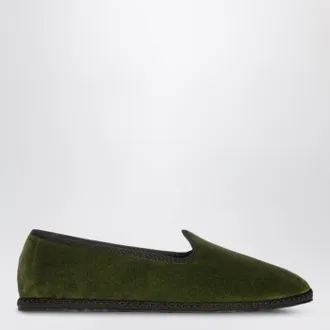 Vibi Venezia Friulane in bottle green velvet