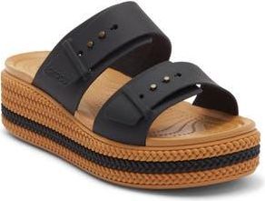 Crocs Brooklyn Buckle Wedge Slide Sandal in Black at Nordstrom Rack, Size 11