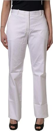 Gianfranco Ferre Straight Trousers, male, White, Size: 2XL Mid Waist Straight Chino