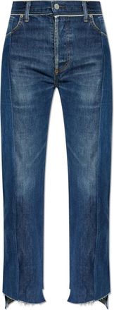 VETEMENTS Iconic Cut-up Straight Jeans - Dames - Cropped Jeans - Blauw - L - Katoen - Jeans