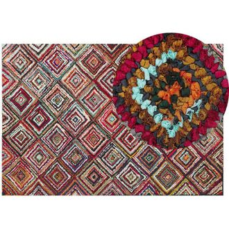 Beliani Beliani - Alfombra De Algod&oacute;n Multicolor 140 X 200 Cm Trenzada Estilo Boho Hecha A Mano Kaiseri