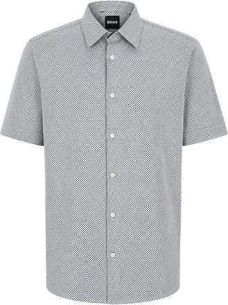 HUGO BOSS Liam Shirt - Heren - Korte mouwen Overhemden - Blauw - S - Overhemden