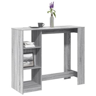 Berkfield Home Bar Table with Shelf Grey Sonoma 124x46x103.5 cm Engineered Wood