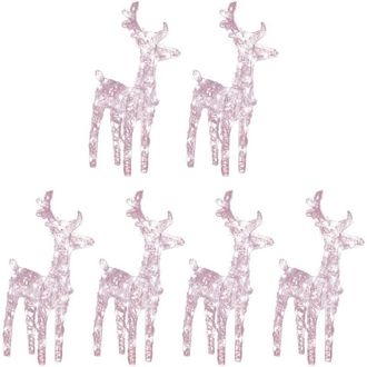 vidaXL Renos De Navidad 6 Unidades 240 Leds Blanco C&aacute;lido Acr&iacute;lico Vidaxl