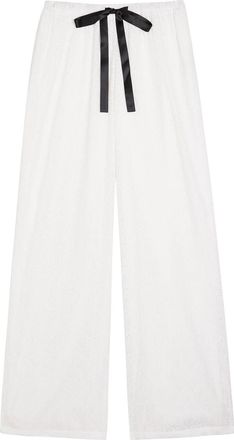 Sister Jane Blanca Broderie Anglaise Cotton Trousers - White And Black - 14 (UK14 / L)