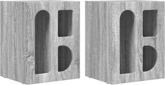 vidaXL Mesita De Noche 2 Pcs Gris Sonoma 40 X 35 X 50 Cm Vidaxl