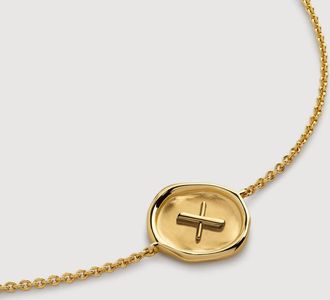 Monica Vinader Gold Initial X Stamp Chain Bracelet