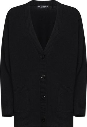 Dolce & Gabbana Cardigan van scheerwol - Dames - Vesten - Zwart - M - Wol - Truien & Vesten