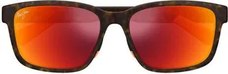 Maui Jim 56mm Hawaii Lava Uila AF 58mm Polarized Square Sunglasses in Tortoise at Nordstrom