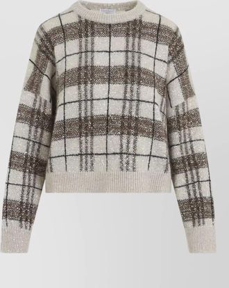 Brunello Cucinelli checked mohair-blend sweater