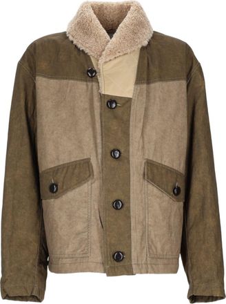 Isabel Marant Patchwork Brown Sports Jacket With Shearling Collar