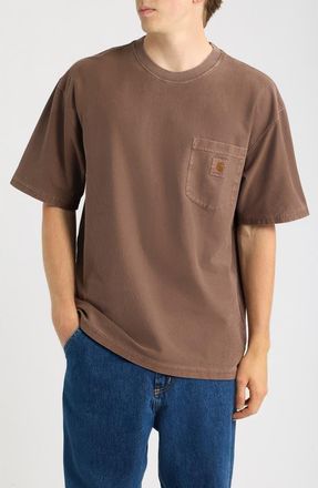 Carhartt Work in Progress Loose Fit Pocket T-Shirt in Tobacco (Garment Dyed) at Nordstrom, Size Xx-Large