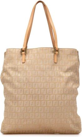 Fendi Pre-owned Tote Bags, female, Brown, Size: ONE SIZE Pre-owned Zucchino Canvas Tote