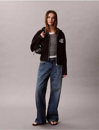 Calvin Klein Jeans Calvin Klein Womens Monogram Hooded Jacket - Black - XL