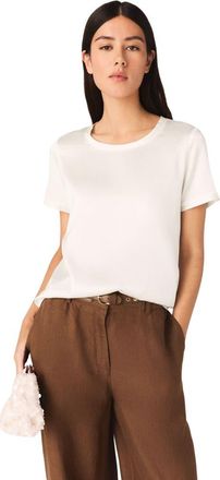 Maje Short-sleeved silk top in White at Nordstrom, Size X-Small