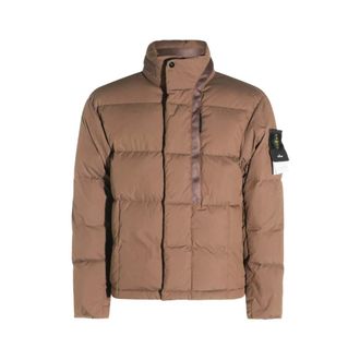 Stone Island Kort donsjack - Heren - Jassen - Bruin - Maat: M Katoen