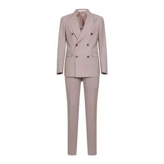 Tagliatore Double Breasted Suits, male, Pink, Size: 2XL Tagliatore Dresses