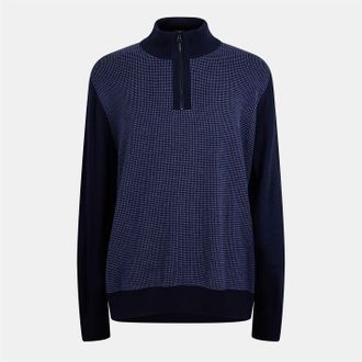 HUGO BOSS Mens H Dambino Knitwear Jumper in Dark Blue - Size Small