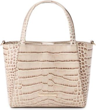 Brahmin Small Mona Croc Embossed Leather Tote in Warm Gray at Nordstrom