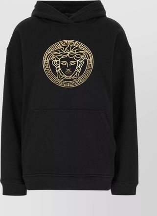 Versace cotton oversized hooded sweatshirt