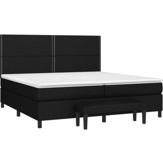 vidaXL Vidaxl - Cama Box Spring Con Colch&oacute;n Tela Negro 200x200 Cm