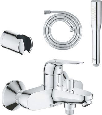 GROHE Pack Mezclador Mec&aacute;nico Grohe Swift + Teleducha Grohe Vitalio Comfort 110 2 Jets + Flexo 1750 Mm Y Soporte