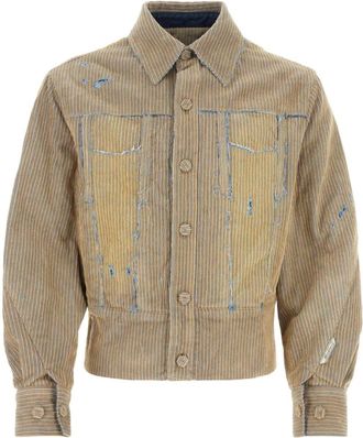 Ader Error Carid aging trucker jacket - men - Polyester/Cotton - M - Neutrals