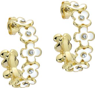 Ted Baker Garvi Garland Hoop Earrings in Metallic Gold/White at Nordstrom