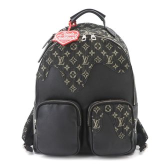 Louis Vuitton Monogram Denim Noir Monogram Denim Leather Backpack (Pre-Owned)