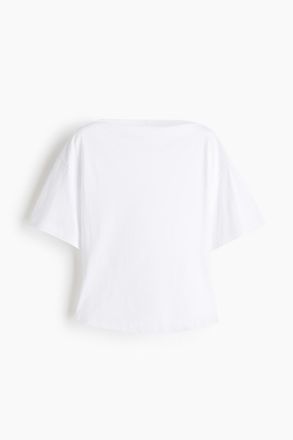 H&M Baumwollshirt mit U-Boot-Ausschnitt - White