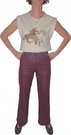 Kut from the Kloth Meg Coated High Waist Wide Leg Jeans In Blackberry