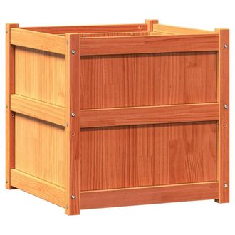Berkfield Home Garden Planters 2 pcs Wax Brown Solid Wood Pine