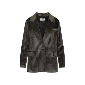 PESERICO Velvet Blazer Met Duizend Strepen